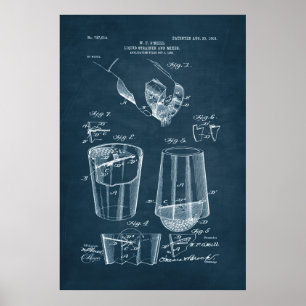 Blau Patent für flüssige Strainer und Mixer Poster