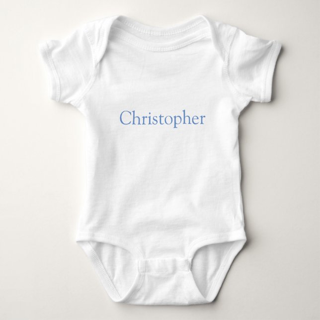 Blau Personalisiert Baby Strampler (Vorderseite)