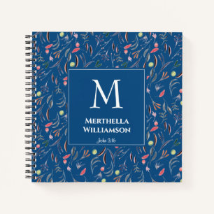 Blau   PERSONALISIERT   Elegantes MONOGRAM Notizbuch
