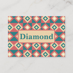 Blau Pfirsich Diamant geometrisch Visitenkarte
