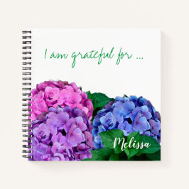 Blau-Pink-Hydrangea-Blume Personalisiert Notizbuch