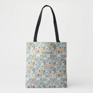 Blau Pink Weißpfirsichblüten Blume Bastard Tasche