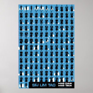 Blau-Plakat Flügel Chun Siu Lim Tao Poster