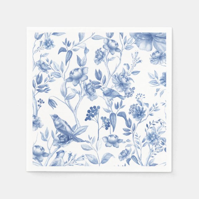 Blau, Porzellan, blaue China, Blumenstuhl, Chinois Serviette (Vorderseite)