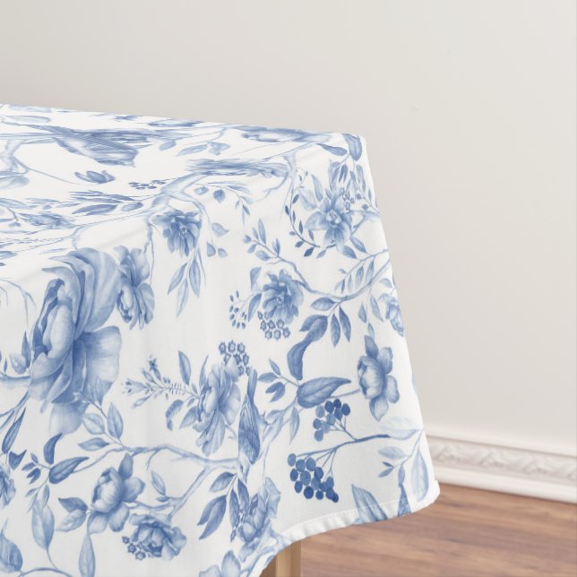 Blau, Porzellan, blaue China, Blumenstuhl, Chinois Tischdecke (Beispiel)