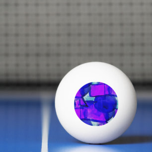 'Blau & Purpur' dynamisches abstrakt Tischtennisball