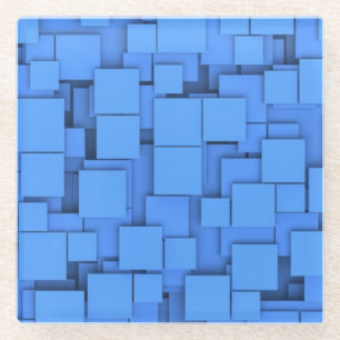 Blau Quadrate Glas trinken Untersetzer. Glasuntersetzer