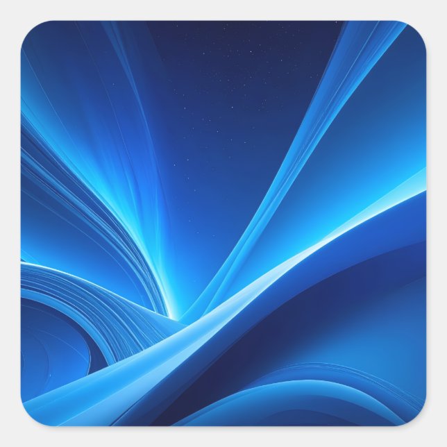Blau Quadratischer Aufkleber (Vorderseite)