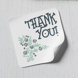 Blau Quadratischer Aufkleber