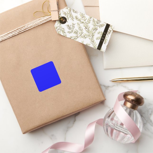 Blau Quadratischer Aufkleber (Schenken)