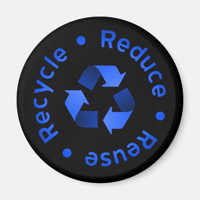 Blau reduzieren, wiederverwenden, Magnet Gerecycel (Vorne)