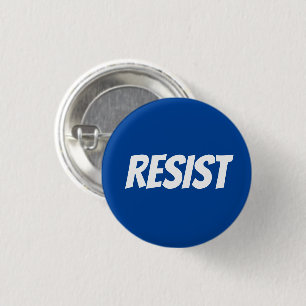 Blau "Resist"- weiß Button