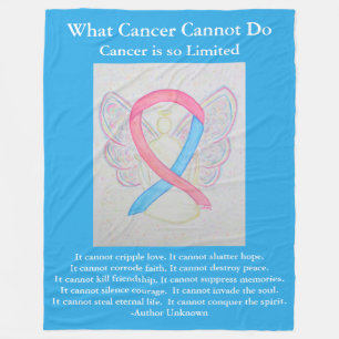 Blau-Rosa Bewusstseins-Schleife Krebs Chemo-Decke Fleecedecke