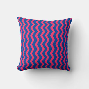 Blau Rosa Chevron Kissen