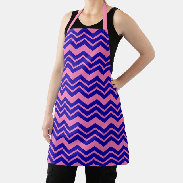 Blau Rosa Chevron-Zickzack-Design  Schürze (InSitu)