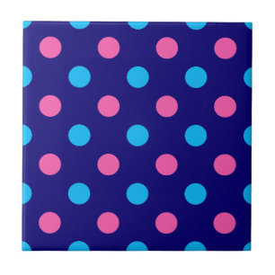 Blau Rosa Cyan Punkte Muster Fliese