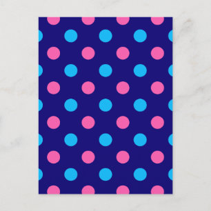 Blau Rosa Cyan Punkte-Muster Postkarte