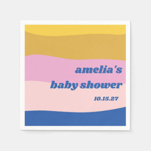 Blau rosa Gelb Niedliche Kinderdusche Serviette