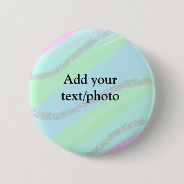 Blau-rosa-grüner Glitzer funkelnde Pastellfarben N Button