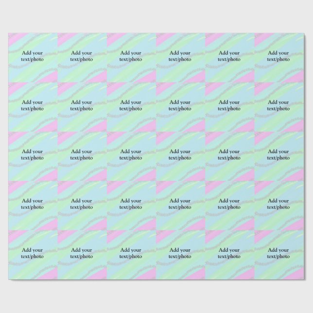 Blau-rosa-grüner Glitzer funkelnde Pastellfarben N Geschenkpapier (Flach)