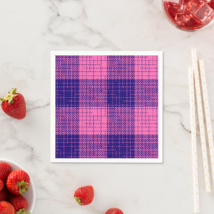 Blau-rosa kariertes Kreuzschachbrettmuster Serviette