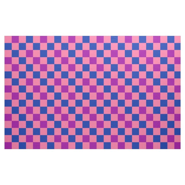 Blau Rosa Lila Karomuster Design  Stoff (Fat Quarter (45,7 x 55,9 cm))