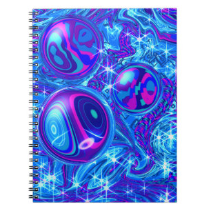 Blau Rosa Lila Spiral Foto Notizbuch Notizblock
