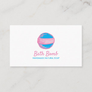 Blau Rosa Natürliches Seifen-Logo-Spa-Bad-Bombe Visitenkarte