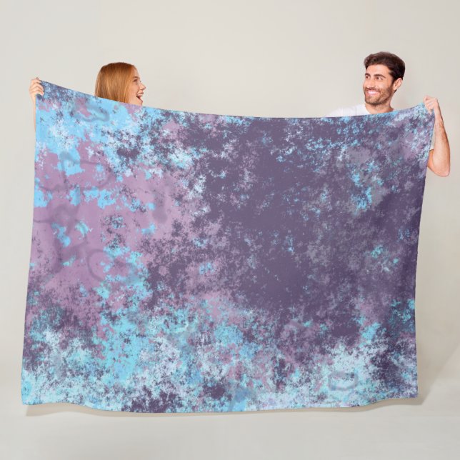 Blau, Rosa und Lila Marmor Abstrakt Fleecedecke (Beispiel)