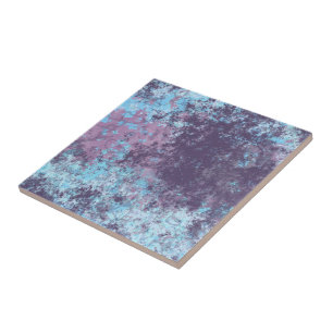 Blau, Rosa und Lila Marmor Abstrakt Fliese