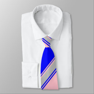 Blau-Rosa und Silber-alternierende gestreifte Kraw Krawatte