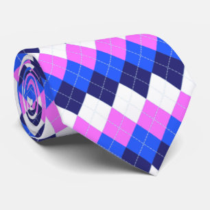 Blau, Rosa und Weiß Raute Krawatte