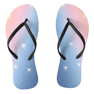 Blau-Rosa-Verlauf mit Sternen Flip Flops