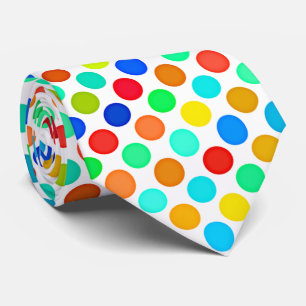 Blau Rot Gelb Grün Orange Polka Punkte Muster Krawatte