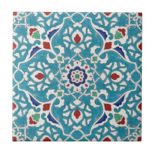 Blau Rot Grün Weiß Portugiesisches Azulejo-Muster Fliese