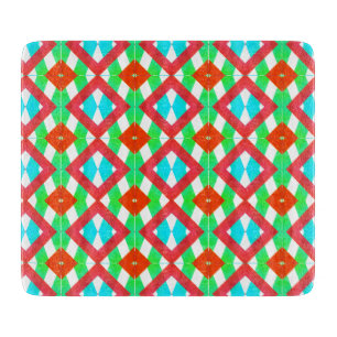 Blau, rot-grüner Frühling/Osterdiamant Schneidebrett
