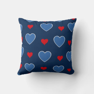 Blau Rot Niedlich Gemütlich Modern Romantisch Chic Kissen