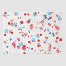Blau-Rot-Schneeflocken-Design