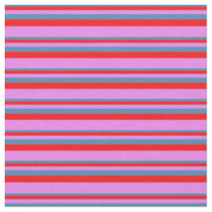 Blau, Rot und Violett Streifen-/Linienmuster Stoff