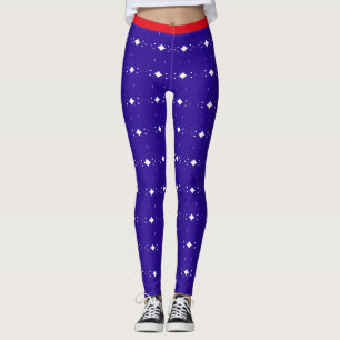 Blau Rot und Weiß Leggings