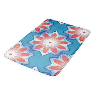 Blau Rot zehn Stuhl Sternkaleidoskop in weich glän Badematte