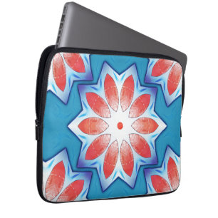 Blau Rot zehn Stuhl Sternkaleidoskop in weich glän Laptopschutzhülle