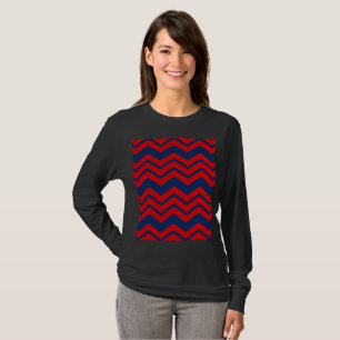 Blau-rotes Chevron-Musterdesign  T-Shirt