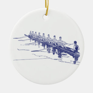 Blau Rudern Ruderer Crew Team Wassersport #3 Keramik Ornament