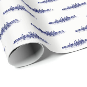 Blau Rudern Ruderer Crew Team Wassersport Geschenkpapier