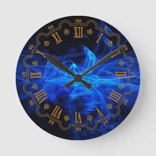 Blau Runde Wanduhr