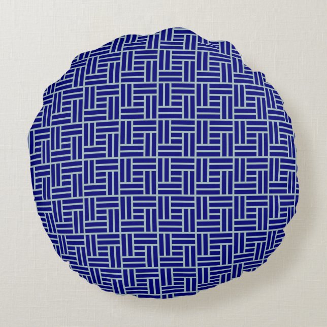Blau Rundes Kissen (Rückseite)