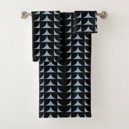 BLAU-SAMMLUNG (BLACK and BALE BLUE COLLECTION) 3 Badhandtuch Set