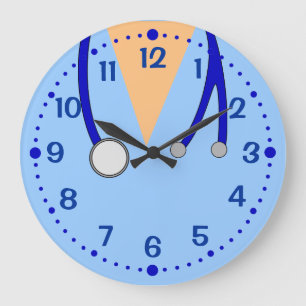Blau scheuert Spaß-Uhr-Doktoren Surgeons mit Große Wanduhr