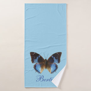 Blau, Schmetterling, personalisiertes Haustier Badehandtuch